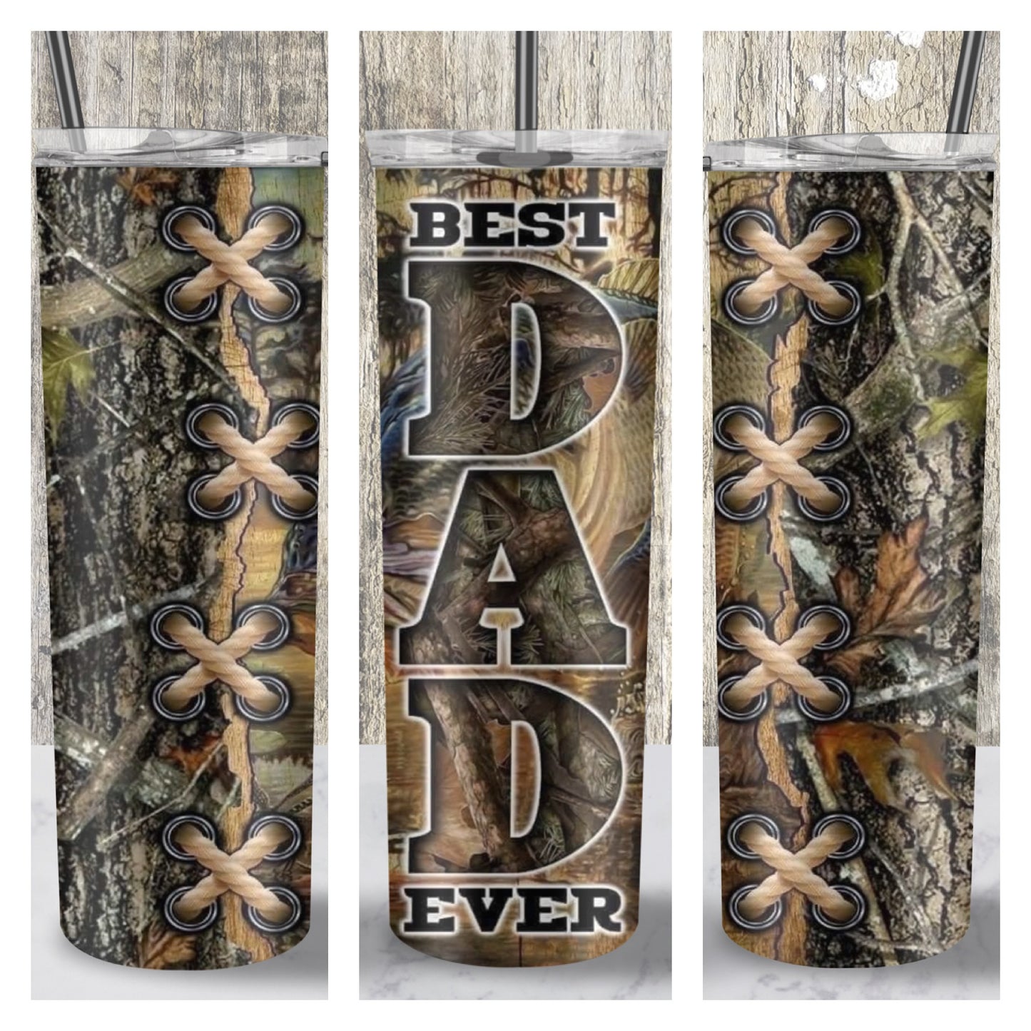 20oz Stainless Tumbler ~ Camo Best DAD Ever