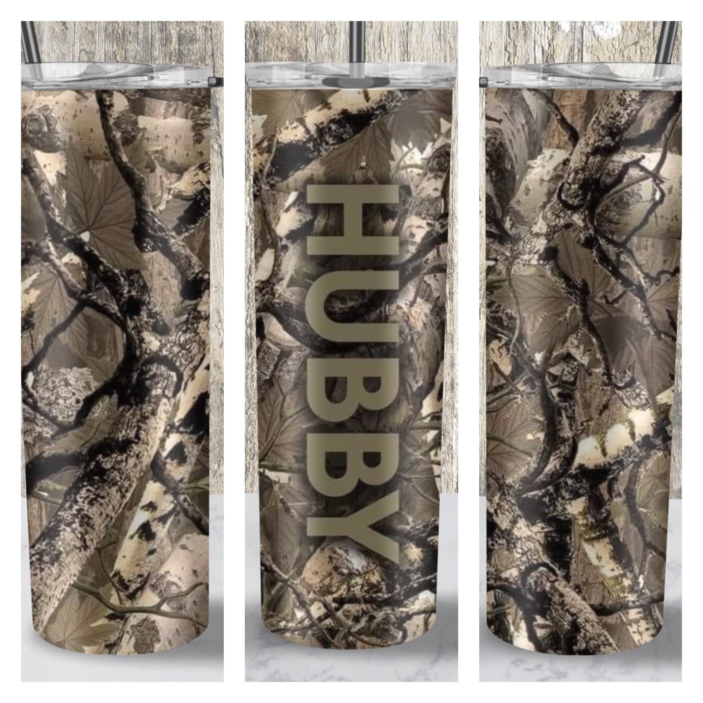 20oz Stainless Tumbler ~ Camo Hubby